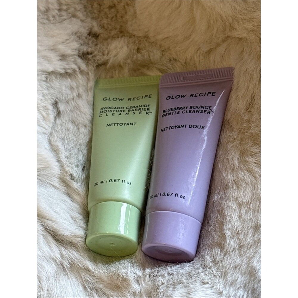GLOW RECIPE Blueberry Bounce & Avocado Ceramide Cleansers 0.5 oz Each NWOB